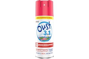 Oust 3 in 1 Spray Elimina Odori Disinfettante per Tessuti d'Arredo e Superfici, 400ml