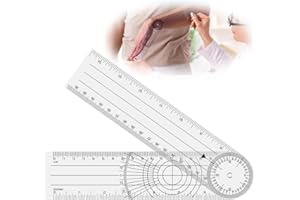 LJFEA 2Pcs Goniomètres Rotatifs à 360 ° Kiné Angle Ruler Transparent Durable Facile à Transporter Convient Aux Maison Et Aux Étudiants