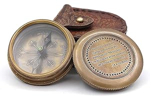 NAUTICAL REPLICA HUB Brass Pocket Compass - Watch Type Compass & Case