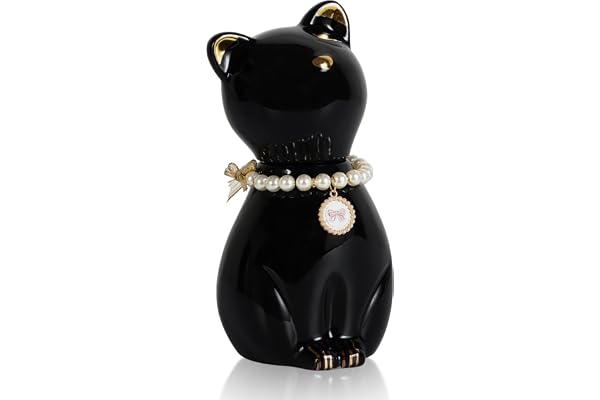 DiDiBirDi Urne pour cendres de chat, Urne pour chat, Urne pour cendres de chat, Urne pour animaux de compagnie noir pour cendres, Urne pour animaux pour chat avec collier de chat (8 kg)