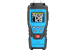 Aicevoos N8 Digital Moisture Meter, Water Leak Detector,Backlit LCD Display, Moisture Tester with The Detection Function of Ambient Temperature and Humidity | Blue