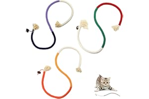 HLBKPX 3 Pack Durable Cat Chew Toys with Catnip - Kitten Teething Relief, Interactive Catnip-Infused Rope Toys for Indoor Cats, Teeth Cleaning & Stress Relief Fun Playtime