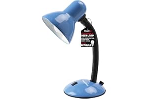 Powatron Flexible LED Desk Lamp – Table Lamp W/E27 Bulb, Adjustable Flexible Neck, Metal Construction, On/Off Switch & 1.5m Cable W/BS Approved Plug | Perfect for Home & Office Use
