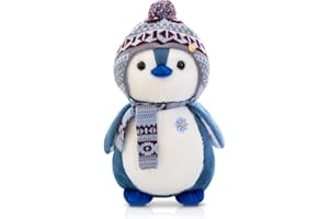 Wishstar Pluszowa Zabawka Pingwin 20 cm, Miękka Poduszka dla Dzieci, Chłopców, Przyjaciół - Urodziny, Boże Narodzenie - Duża Lalka (Niebieski)