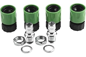 Besttoolifes Kit di lavaggio del ponte del tosaerba Quick Connect Set di accessori con 4 connettori, 2 ugelli, 2 lame 2 dadi per tubo da giardino per decespugliatore di corde, spazzaneve pulizia delle