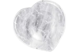 ‎NUPUYAI Nupuyai Bergkristall Daumenstein Handschmeichler Herz Edelstein Massagestein Palmstein für Reiki Heilung