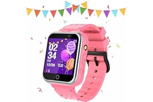 Retysaz Kids Smart Watch 24 Game Smart Watch for kids Pedometer 2 HD Cameras Fashion Smartwatches for Children 3-14 Great Gifts To Girls Boys(Pink)
