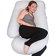 PinkFroggie Cooling Pregnancy Pillows,Soft U-Shape Maternity Pillow with Removable 100% Cotton Cover-Full Body Pillows for Adults Sleeping-Pregnancy Must Haves-57 Inch