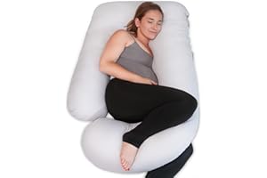 PinkFroggie Cooling Pregnancy Pillows,Soft U-Shape Maternity Pillow with Removable 100% Cotton Cover-Full Body Pillows for Adults Sleeping-Pregnancy Must Haves-57 Inch