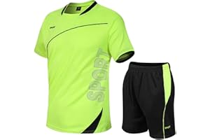 Adixun Boys Football Kits Kids Sports Football Jersey Sets Children Football Training Shorts and T-shirt Sets Gym Tennis School Pe Kits