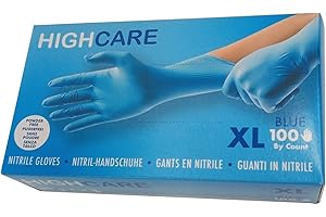 HIGH CARE Nitril Powder Free Gant Simple Chloré en Ligne Bleu - Xl, 100 Pcs/Boîte GLO-CHLO-NIT-XL