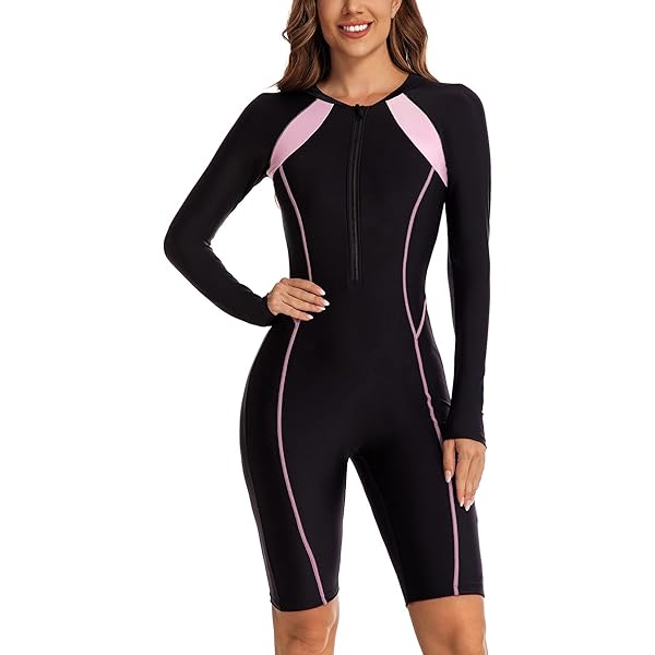 Ecupper Badpak voor dames, badmode, buikweg, eendelig zwempak, korte mouwen, Rush Guard, wit, XXL