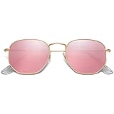 SOJOS Retro Vintage Specchio Polarizzate Lenti Poligono Protezione UV Occhiali da Sole SJ1072