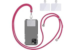 LINKBRO Uniwersalny łańcuszek na telefon komórkowy, smycz na telefon komórkowy, uniwersalny telefon komórkowy wiszący na szyi, z podkładką, smycz na telefon komórkowy, regulowana i zdejmowana, (1