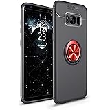 SORAKA Hülle für Samsung Galaxy S8 Plus mit 360 Grad drehbarem Ringständer Weiches Silikon Ultradünn Schutzhülle mit Metallpl