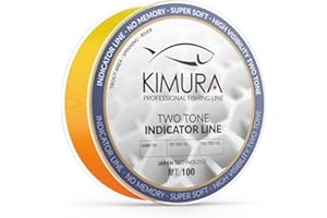 KIMURA Two Tone Indicator Line, MONOFILO da Pesca Unisex Adulto, Arancio-Giallo, 0.200