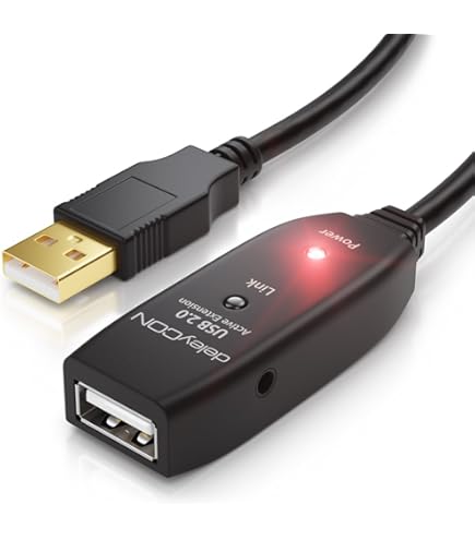 MutecPower Câble D'extension USB Actif 2.0 Mâle Vers Femelle Avec 2 Chipsets D'extension Amplificateur De Signal U2013 Cordon D'extension Actif / Répéteur De 15 Mètres