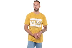 Muse T Shirt Origin of Symmetry Official Mens Orange Yellow Mineral Wash