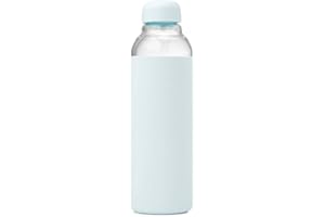 W&P Porter Glas-Wasserflasche mit schützender Silikonhülle | Minze 590 ml | unterwegs | wiederverwendbare Flasche für Kaffee, Tee und Wasser | tragbar | spülmaschinenfest