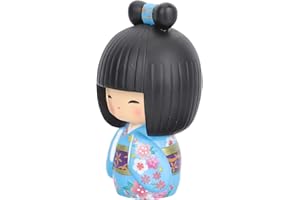 TOPBATHY Bambola giapponese Kimono tradizionale Kokeshi bambola in resina geisha bambola statuetta statuetta da collezione per ristoranti giapponesi casa tavolo ornamento