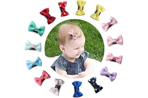 Pinces à Cheveux, Barrette Nœuds Cheveux Fins en Ruban Gros-Grain pour Bébés/Fille/Nouveau-Né(15Pcs)
