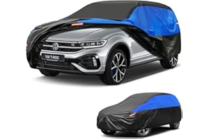 GUNHYI Housse Voiture Imperméable Respirante, SUV Bâche pour Volkswagen VW T-Roc Tiguan Limited, Bleu Noir Garage Complet de Voiture pour la Pluie Soleil poussière Protection et Doublure.