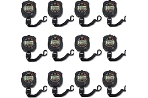 PGZSY 12 Pack Multi-Function Electronic Digital Sport Stopwatch Timer, Large Display with Date Time and Alarm Function,Suitable for Sports Coaches Fitness Coaches and Referees