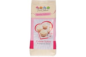 FunCakes Edición Especial Preparado para Crema Suiza, Fácil de Usar, Ideal para Rellenar Tartas, Cupcakes y Mucho Más, Sólo Hay que Añadir Agua, Halal. 500 g