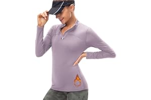 ATRACTIVOLL Maglia Sportiva Donna Manica Lunga Maglietta da Corsa con Mezza Zip Traspirante Leggera Palestra Termica Fitness Autunnale Invernali Baselayer Funzionale Compressione vestibilità Slim