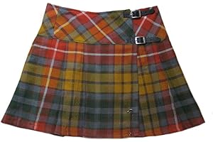 Tartanista 20 Inch (51 cm) Length Antique Buchanan Pleated Wraparound Kilt Skirt with Kilt Pin
