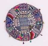 Vintage osmanischen indischen bestickt Dekorative Pouf Ethnic Art Pouf