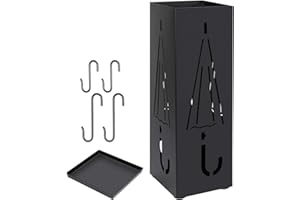 HOSSEJOY Metal Umbrella Stand Rack, Square Free Standing Umbrella Holder Entryway Umbrella Holder Rack Organizer