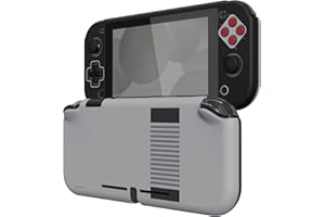 eXtremeRate PlayVital Funda para Nintendo Switch Lite, Carcasa Protectora con Protector de Pantalla de Vidrio Templado, Protector Duradero, Accesorios para Switch Lite (Clásico NES)