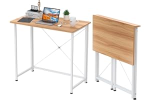 Lvhecforhm Scrivania Pieghevole, Marrone Tavolo Pieghevole da Tavolo, Tavolo da Scrivania Pieghevole per Computer, Scrivania Ufficio Salvaspazio, Tavolo Richiudibile Cameretta, Tavolo da Lavoro
