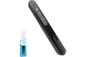 AIFRYMNE Wireless Presenter Remote with Red Laser Pointer, 328FT Range, 2.4GHz USB & Type-C Clicker for PowerPoint, Google Slides, Keynote - Features Hyperlink & Volume Control, Extensive Compatibility