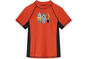 BesserBay Jungen Rashguard Shirt Kurzarm Schwimmshirt Top UV-Shutz UPF 50+ 110-160