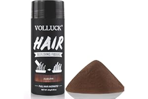 VOLLUCK Fibras Capilares, de Larga Duracións Fibra Capilar Hombre Mujer para Disimular Calvicie 28 g (Auburn)