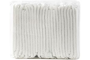 NOVAGO-100 Charlottes 52cm Jetables Bonnet Protection Cheveux Tissu non tissé pour divers usages esthétique Médical,Restauration,Agro-Alimentaire,Industrie,Beauté (Blanc-100)