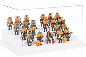 Tingacraft Acrílico Vitrina Cristal (24,2 x 15,7 x 13 cm) Caja Metacrilato Expositor para Minifiguras, Blanco