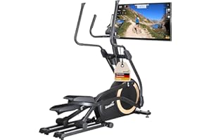 ‎SKANDIKA Skandika Crosstrainer für Zuhause Carbon P25-G, Crosstrainer klappbar, sehr leise, mit Generator verbraucht kein Strom, 32 Stufen, Kinomap App kompatibel, kompakt,Cardio, Ellipsentrainer Bis 150Kg