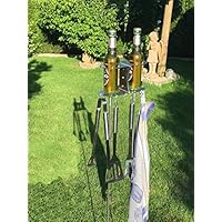 2er Flaschen- und Grillbesteckhalter Bierhalter aus Edelstahl Handarbeit