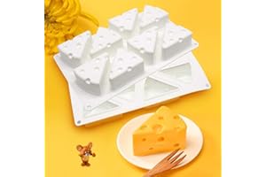 Delleu 8 trous / 6 trous 3D Moule en silicone en forme de fromage pour barre de savon Bougie, gelée,brownie,gâteau au fromage,pouding à la truffe au chocolat et crème glacée