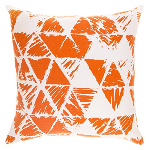 TreeWool®, (2er Pack) Ikat Dreieck Geometrische Design Baumwolle Dekoratives Kissenbezüg (Orange, 40 x 40 cm) - 2