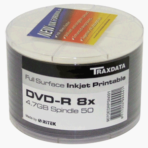 RITEK DVD-R Full Surface Inkjet bedruckbar (8 x) 4.7 GB 50pk Spindel