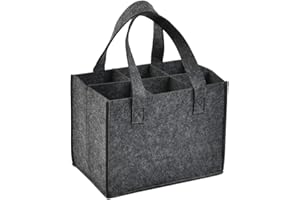 Torba na butelkę wina, filcowa torba na butelkę wina na 6 butelek – uchwyt na butelkę wina z uchwytem do przechowywania wina, piwa, szampana