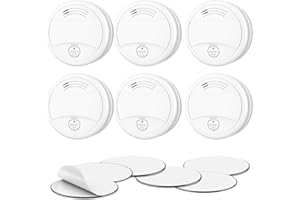 CPVAN Rauchmelder ohne Blinkende LED mit Magnethalterung, Feuermelder 9V Block Alkaline Batterie Austauschbarer, Entspricht der Europäischen Norm EN14604 Brandmelder,6er Set