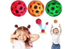 RHQFDM 3 Piece Space Moon Ball High Jumps Rubber Ball Jump Ball Bouncy Balls Super High Bouncing Lightweight Jumping Ball Space Ball Bouncy Balls Mini Agile Training Ball Decompression Bouncy Balls