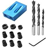 14PCS Pocket Double Hole Jig Kit, Pocket Hole Kit, 15&deg; Angle Oblique Hole Drilling 6/8/10mm Wood Locator for Woodworking