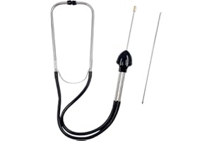 Swpeet 2 pièces voiture en acier inoxydable mécanique cylindre stéthoscope moteur stéthoscope kit comprend bouchon d'oreille en caoutchouc sonde tube, voiture, camion et moto outils de diagnostic