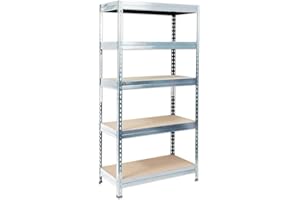 Floordirekt Regały szerokie, regał wtykowy, regał do dużych obciążeń, regał do piwnicy, regał metalowy, regał biurowy, ogromny wybór! (Mammut: 220 x 90 x 60 cm, ocynkowany)